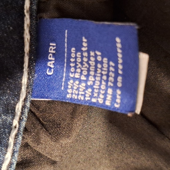 Q women's Apt 9 blue stretch bling dungarees size 10 - Picture 6 of 6